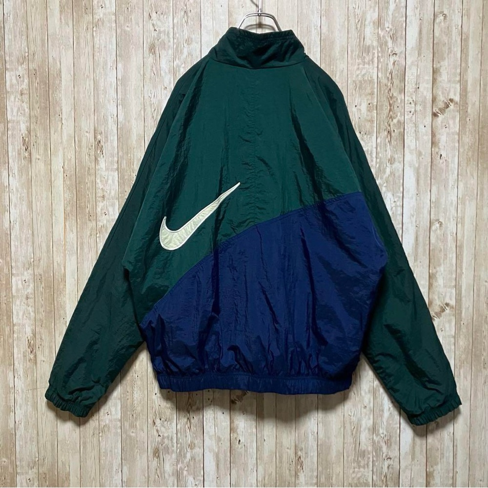 Vintage Nike  Windbreaker Jacket Adult XL Green Blue White 90s Zip Up